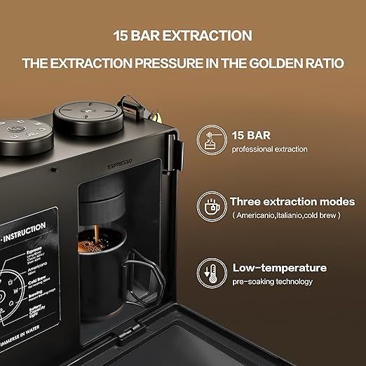 Candy™ Cafetera espresso portátil con correa para viajes, operación 3 en 1 con un solo toque, recargable hasta 60 tazas (fría), para suelo, ideal para camping, RV y uso al aire libre, calentamiento