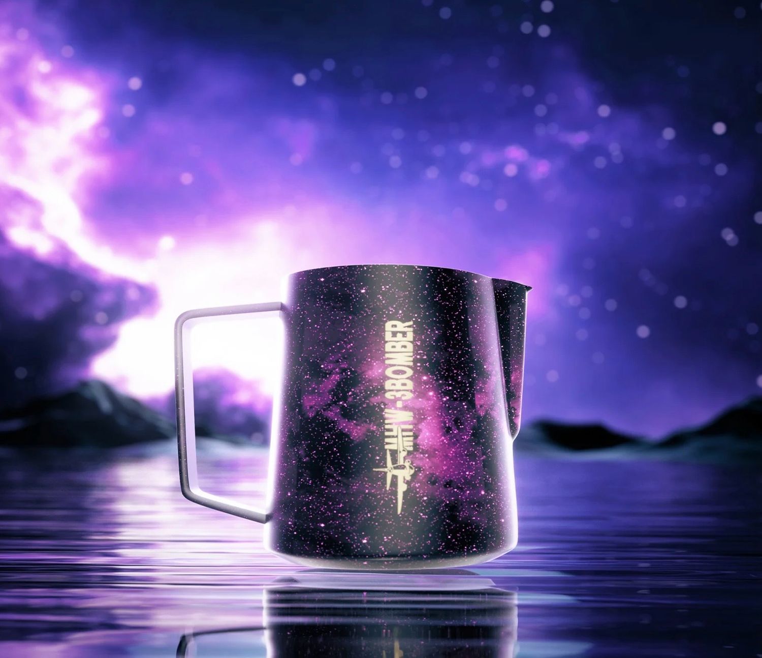 3BOMBER MILK FROTHING PITCHER ROUND SPOUT PURPLE 500 ML