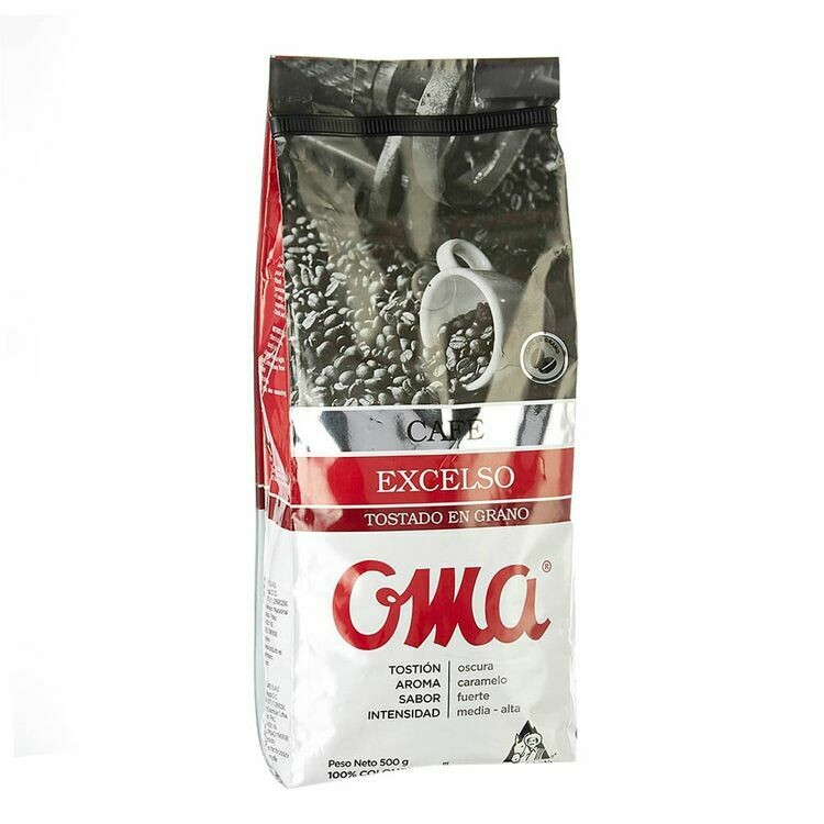 Café Oma Excelso tostado en grano de 500g. Preguntar Disponibilidad
