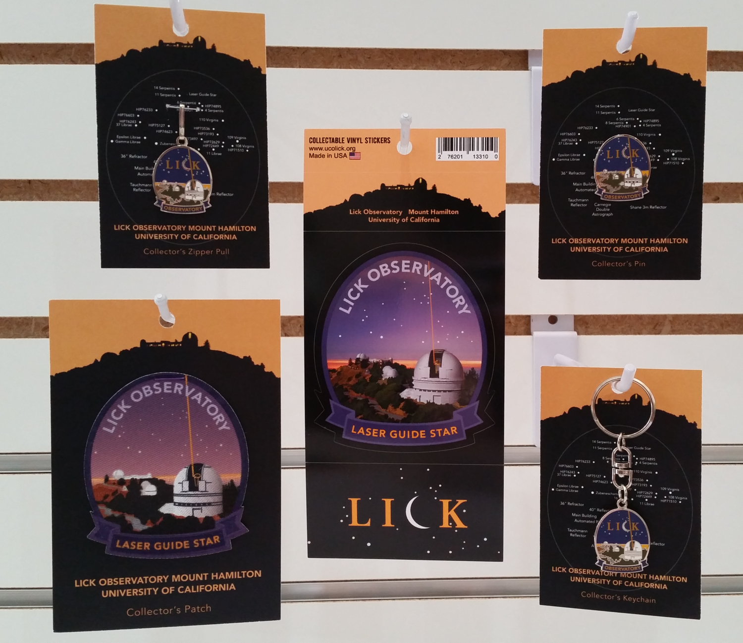 Lick Observatory Laser Guide Star -- Patches, Keychains, Lapel Pins, Zipper Pulls, and Stickers