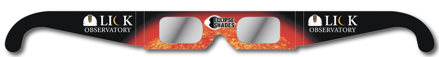 Lick Observatory Eclipse Glasses -- recommended to purchase in person at the Visitors Center on Mount Hamilton, Sat & Sun, 12 noon to 5 p.m. (orders by mail will not be delivered in time for April 8)