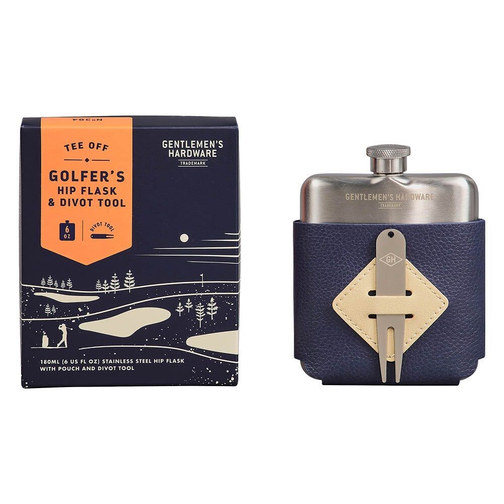 Gentlemen's Hardware - Golfer's Hip Flask and Divot Tool