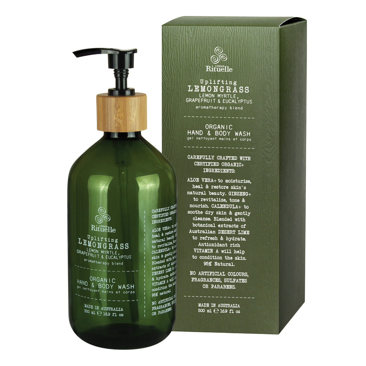 Urban Rituelle - Lemongrass, Lemon Myrtle, Grapefruit & Eucalyptus - Organic Hand & Body Wash