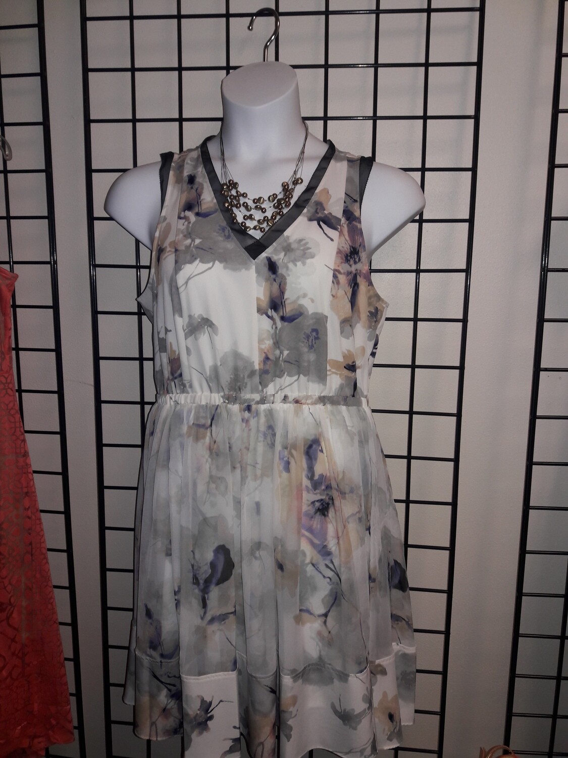 Vera Wang Purple White and Gray Floral Sundress- Size L