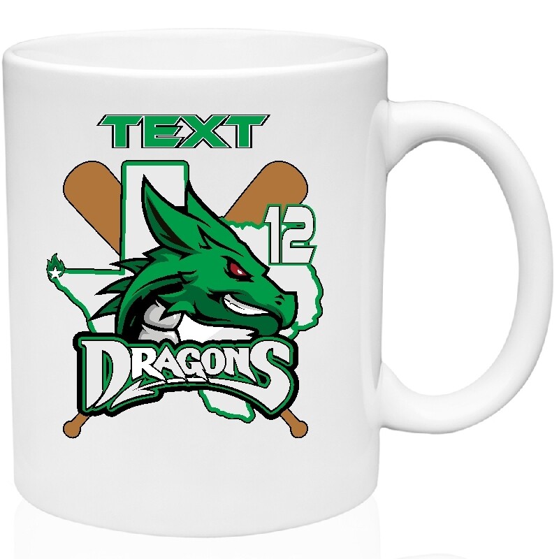 Custom Dragons Baseball Mug