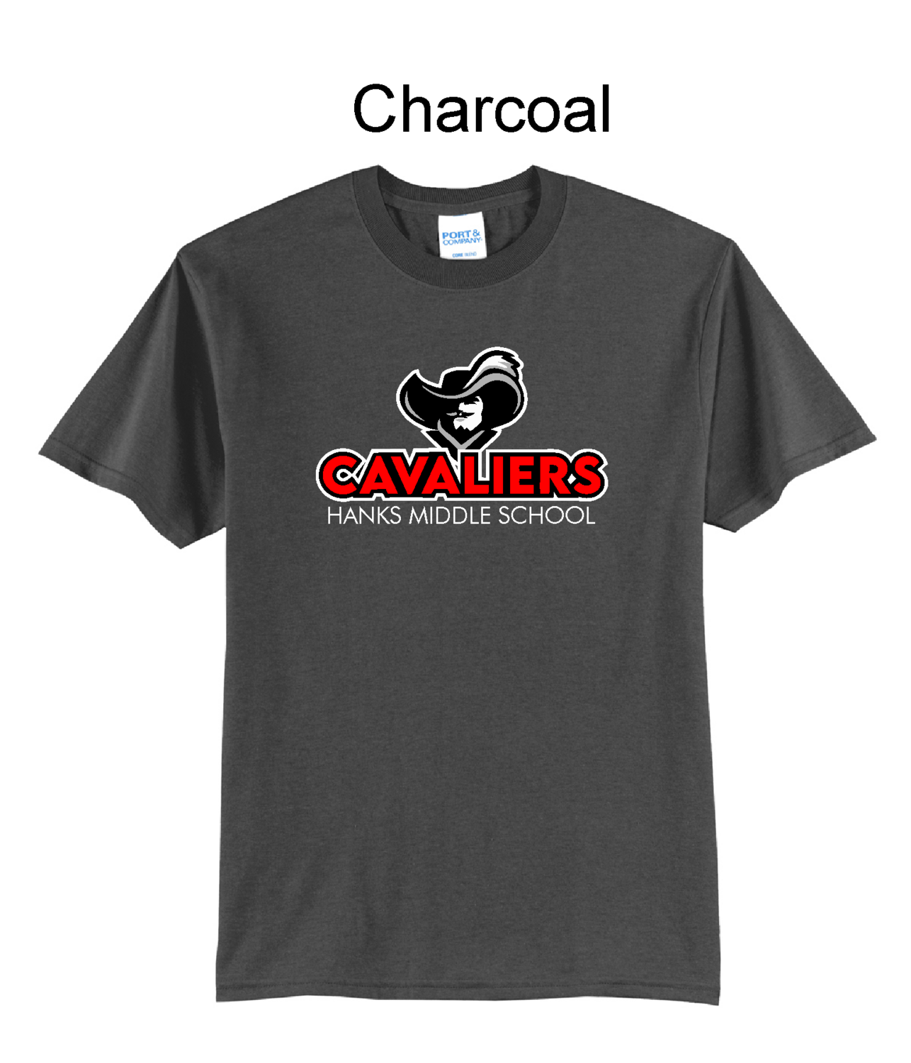 Hanks Middle School Charcoal T-shirt