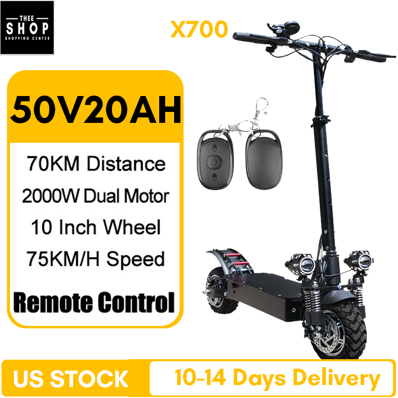 2000W 50V Powerful Electric Scooter 75KM/H Max Speed hydraulic Absorption Off-Road Tire Electric Scooters for Adults