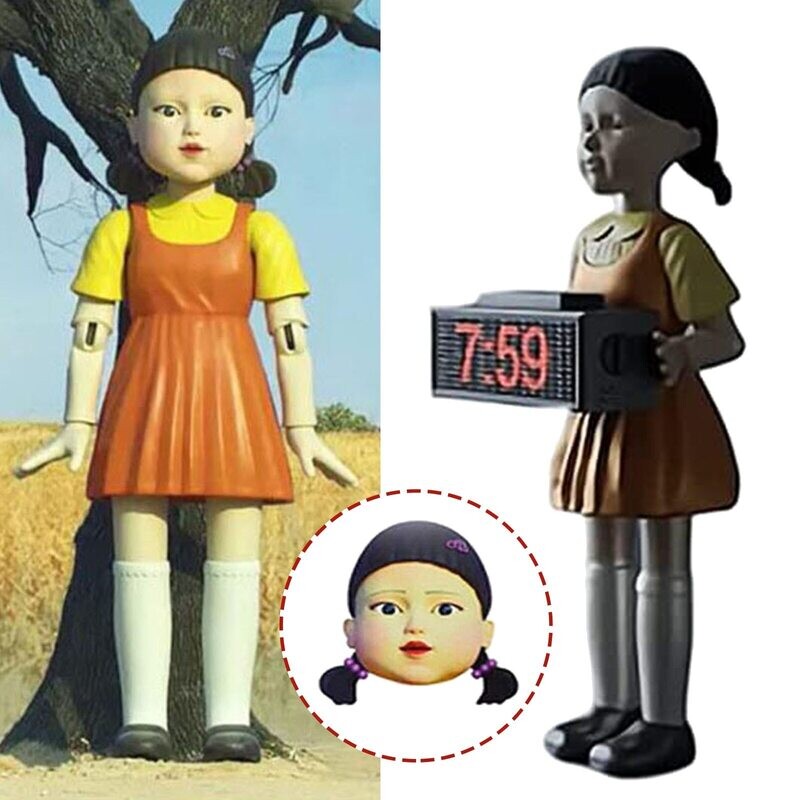 New Squid Game Alarm Clock Light Doll Clock Squid Game Clock Funny Doll 2021