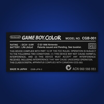 Game Boy Color Shell Sticker