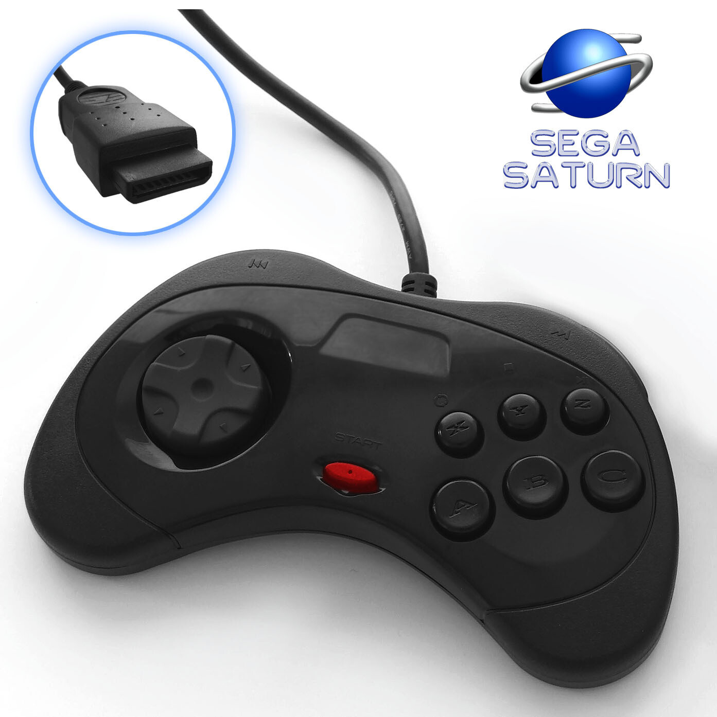 Sega Saturn Controller (Black)