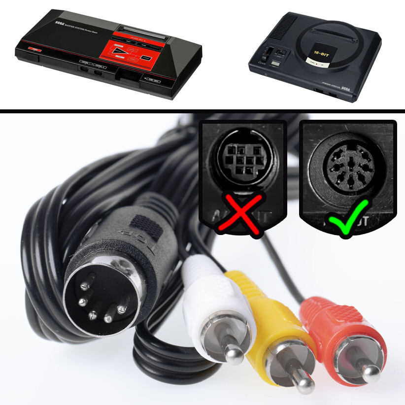 Mega Drive 1 / Genesis 1 AV Cable Mega Drive 1 / Genesis 1 Av Cable