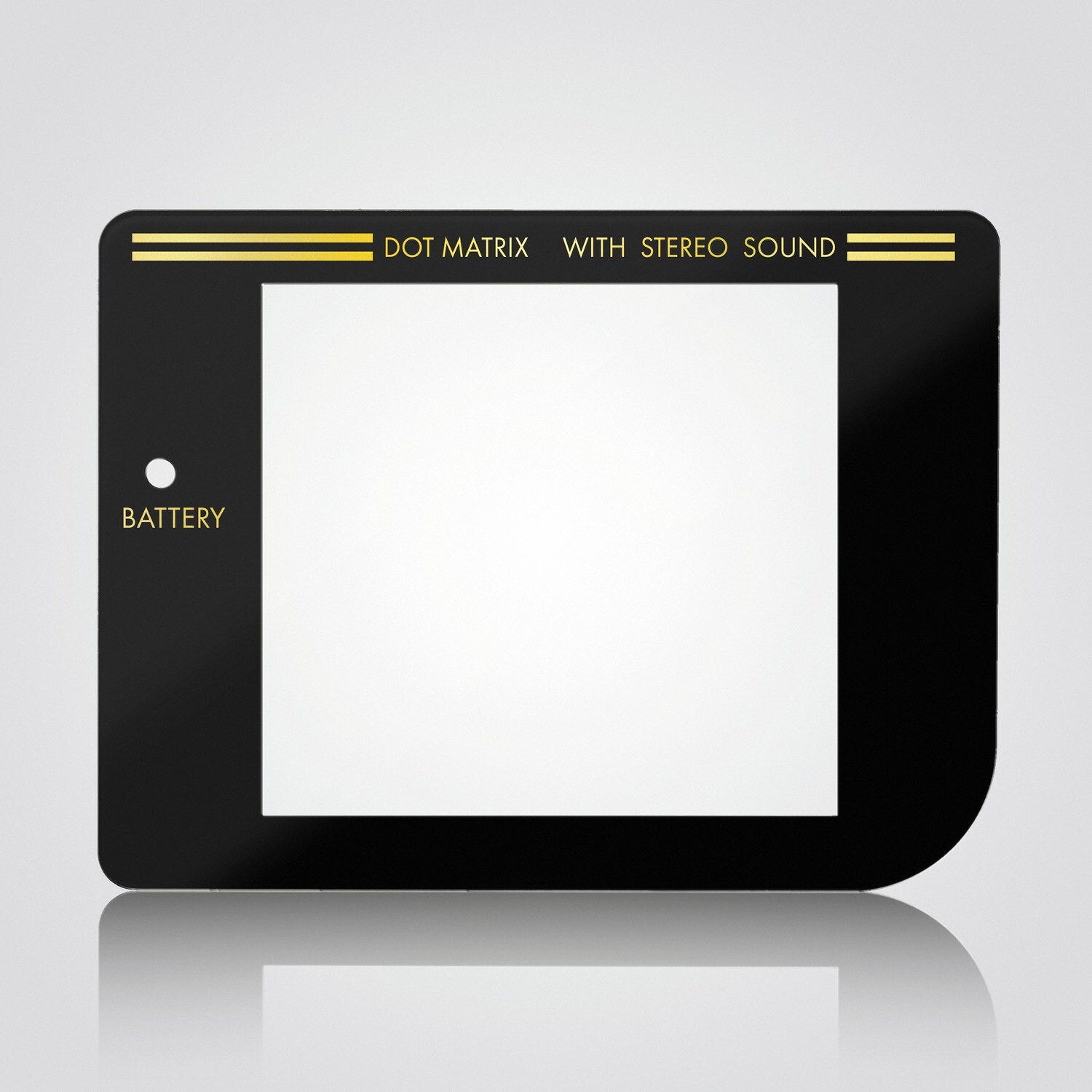Game Boy Glass Screen (Black Gold Text)