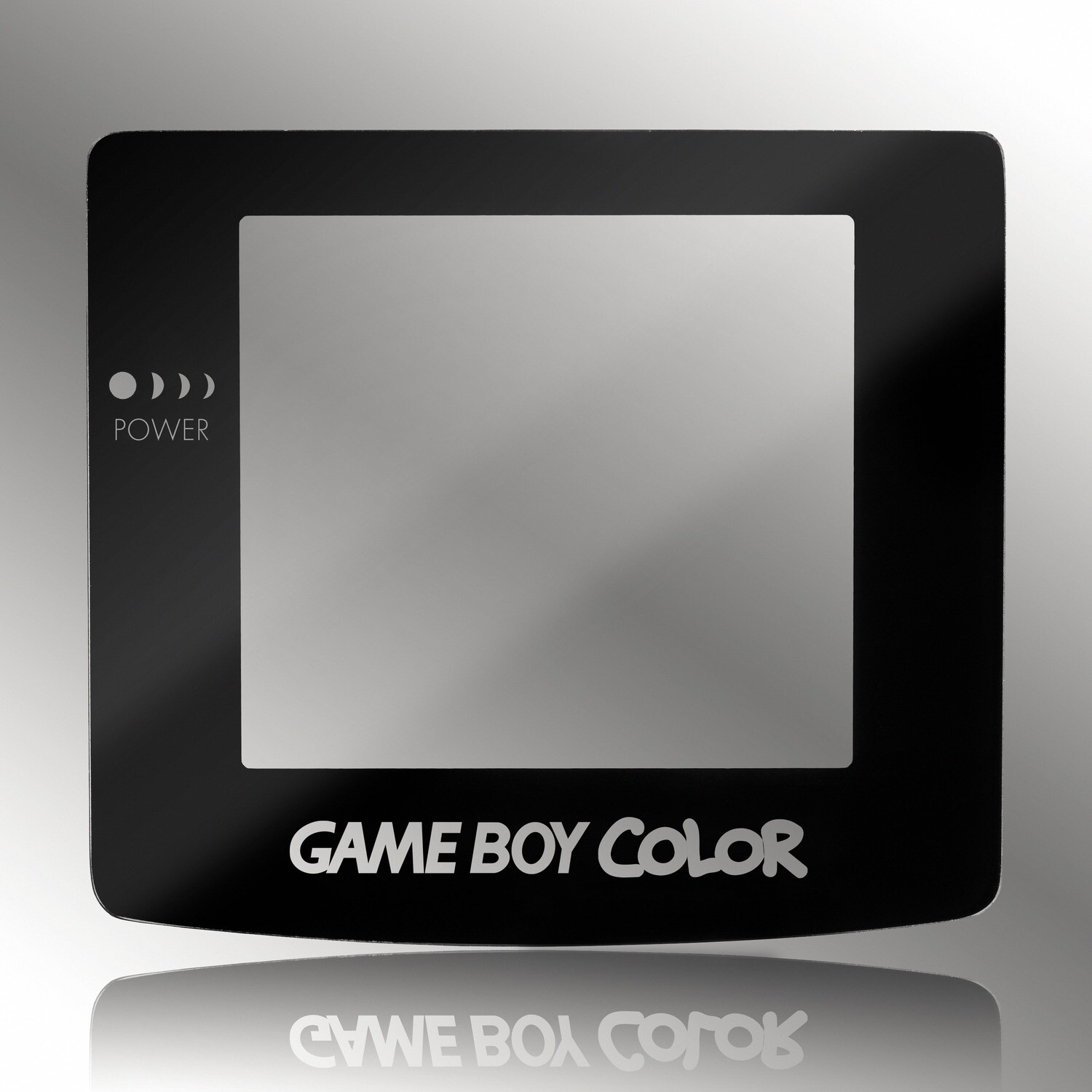 Game Boy Color Glass Screen (Black Transparent Text)