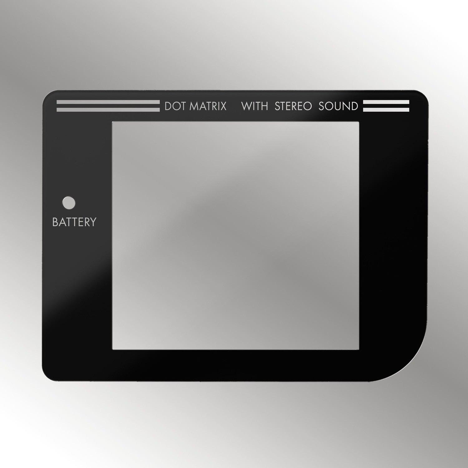 Game Boy Glass Screen (Black Transparent Text)