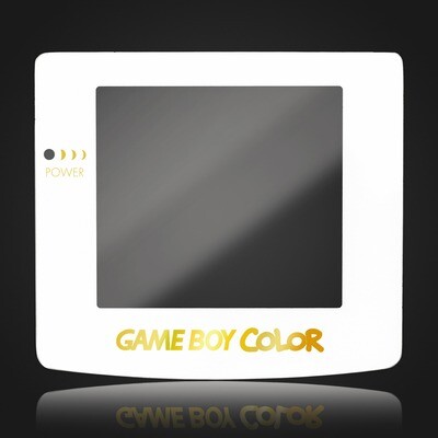 Game Boy Color Glass Screen (White Gold Text)