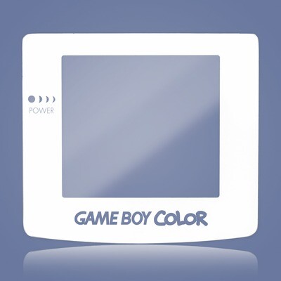 Game Boy Color Glass Screen (White Transparent Text)