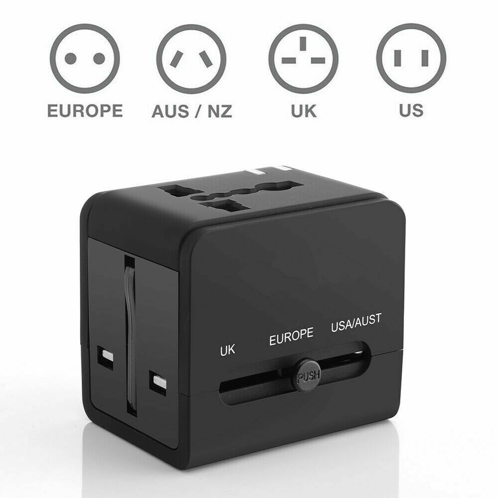Universal Travel Plug Adapter + 2x USB