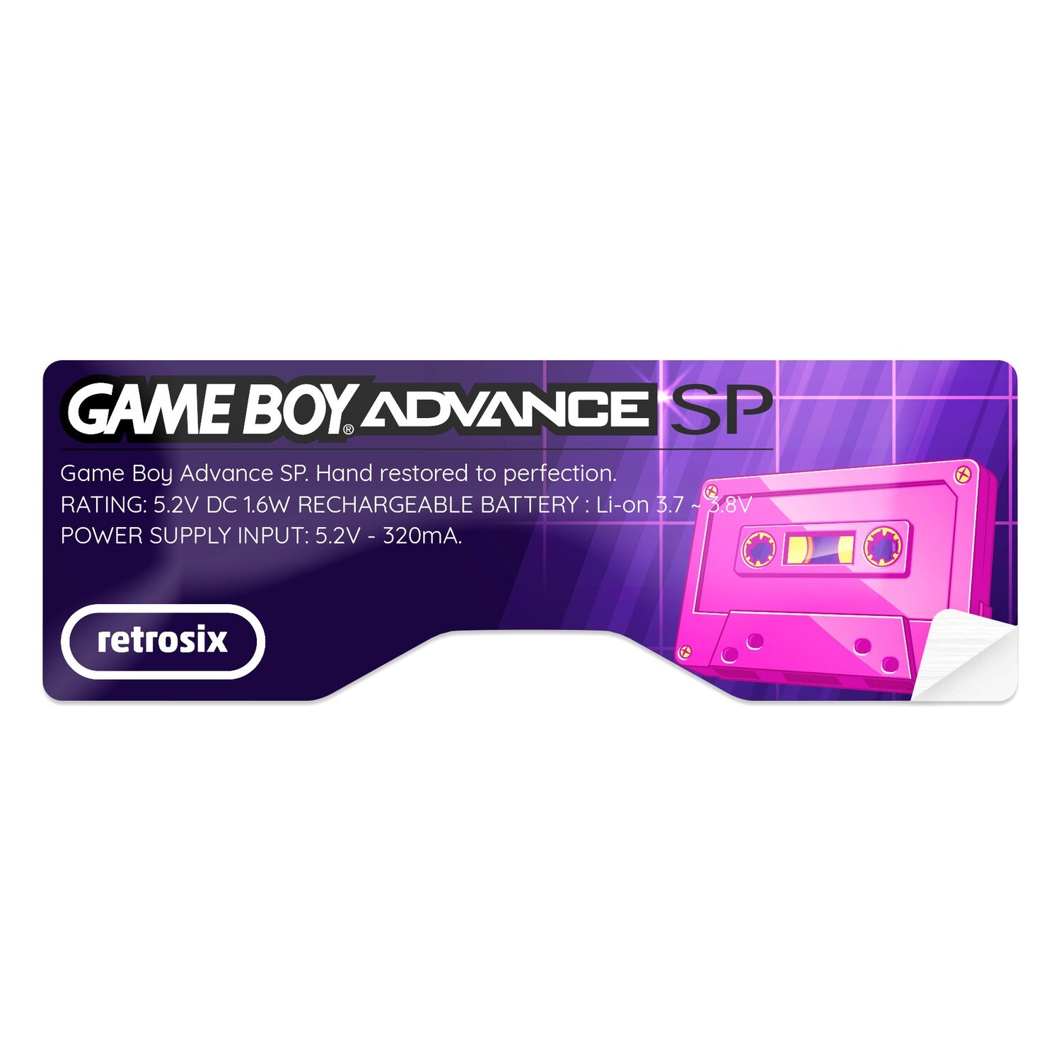 Game Boy Advance SP Sticker (Vaporwave Tape)