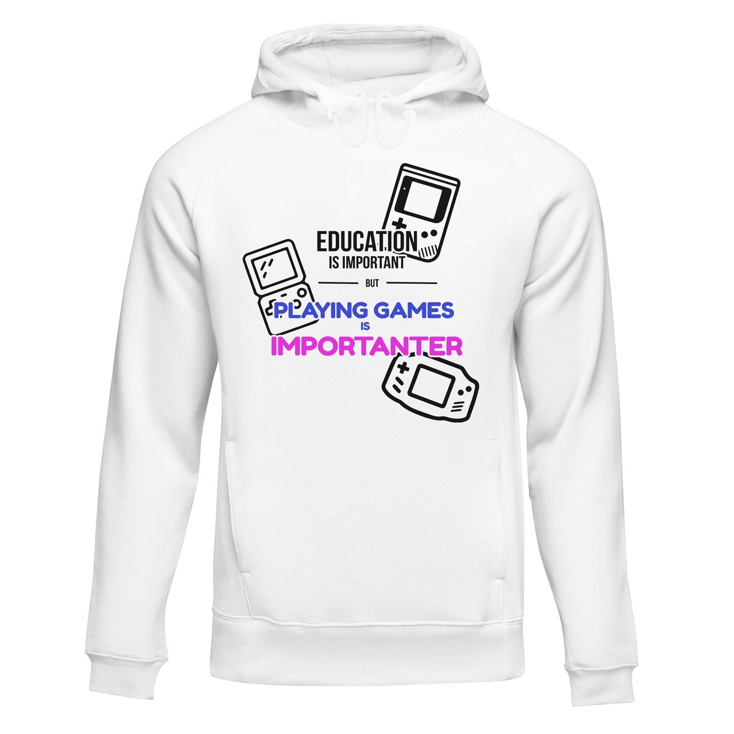 College Hoodie (Playing Games is Importanter)