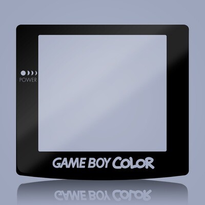 Game Boy Color Glass Q5 Screen (Black Transparent Text)
