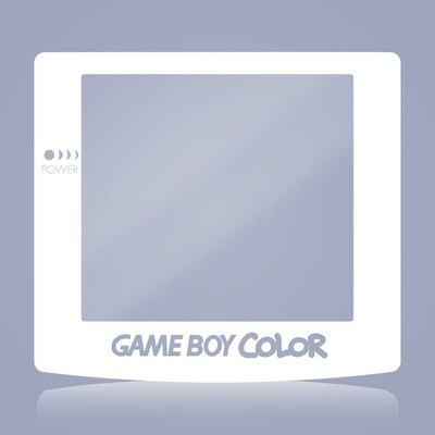 Game Boy Color Glass Q5 Screen (White Transparent Text)
