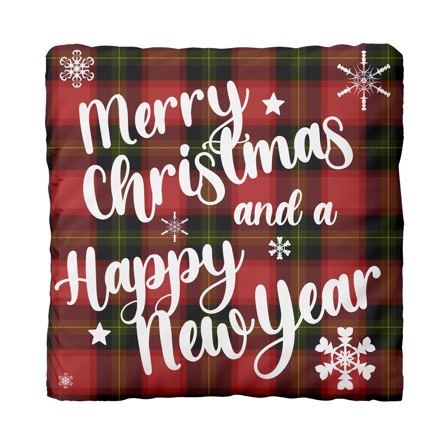 Canvas Cushion (Merry Christmas Tartan)