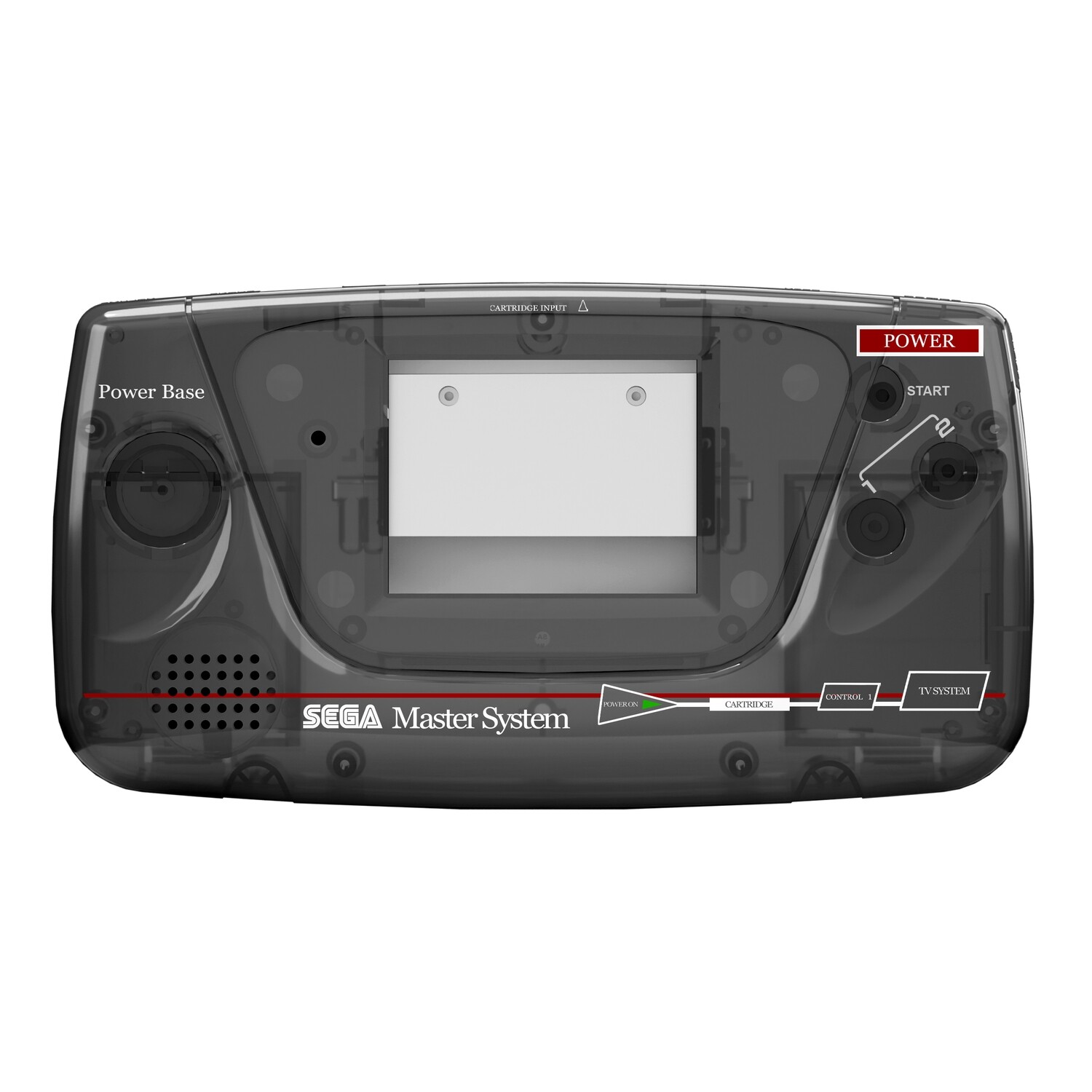 Game Gear Printed Shell (Master System Clear Black)