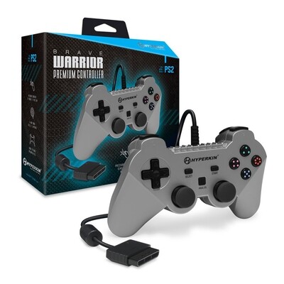 Hyperkin “Brave Warrior” Premium Controller for PS2 (Silver)