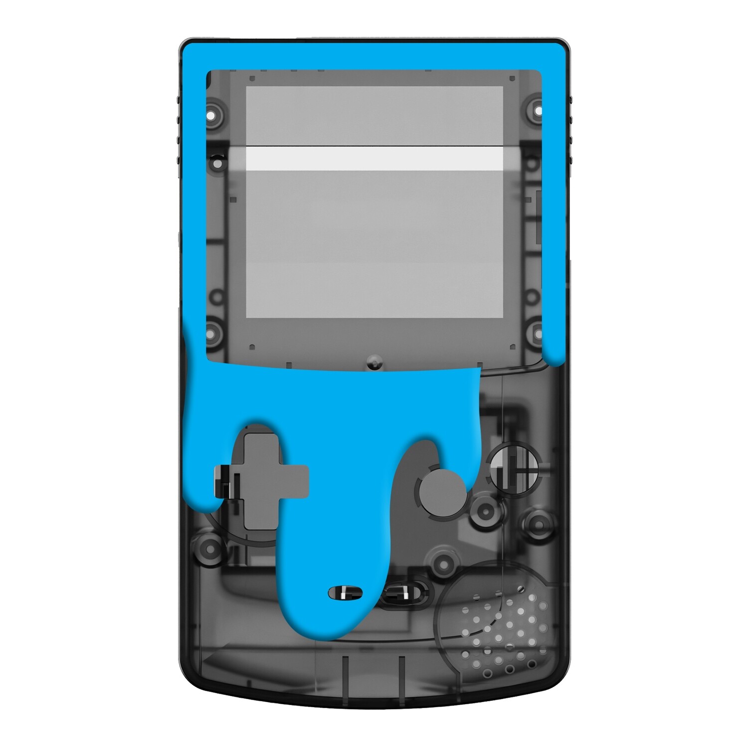Game Boy Color Printed Shell (Paint Spill Cyan)
