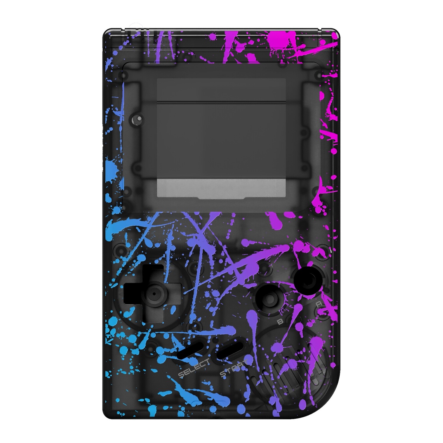 Game Boy Original Printed Shell (UV Splash Cyan Magenta)