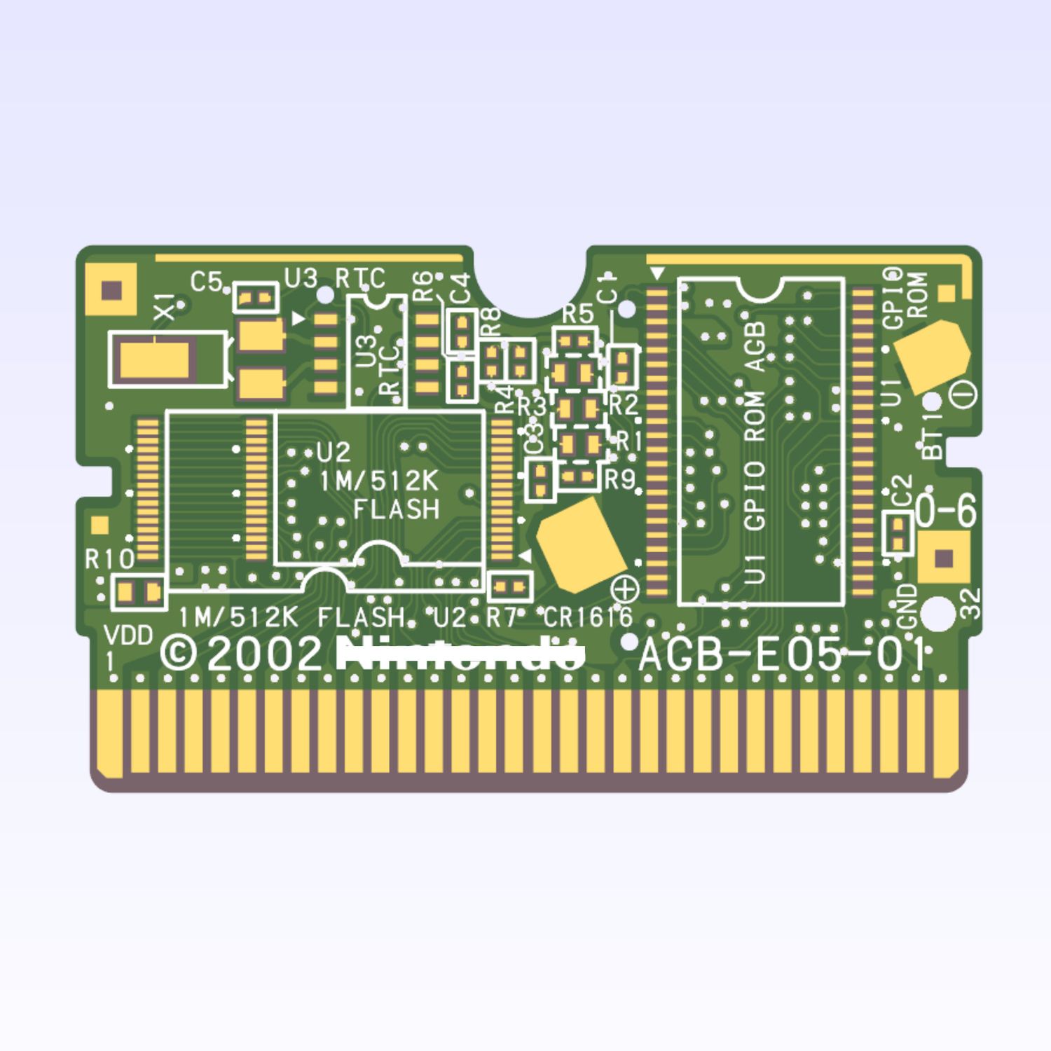 GBA Cartridge RePCB (AGB-E05-01) Reproduction