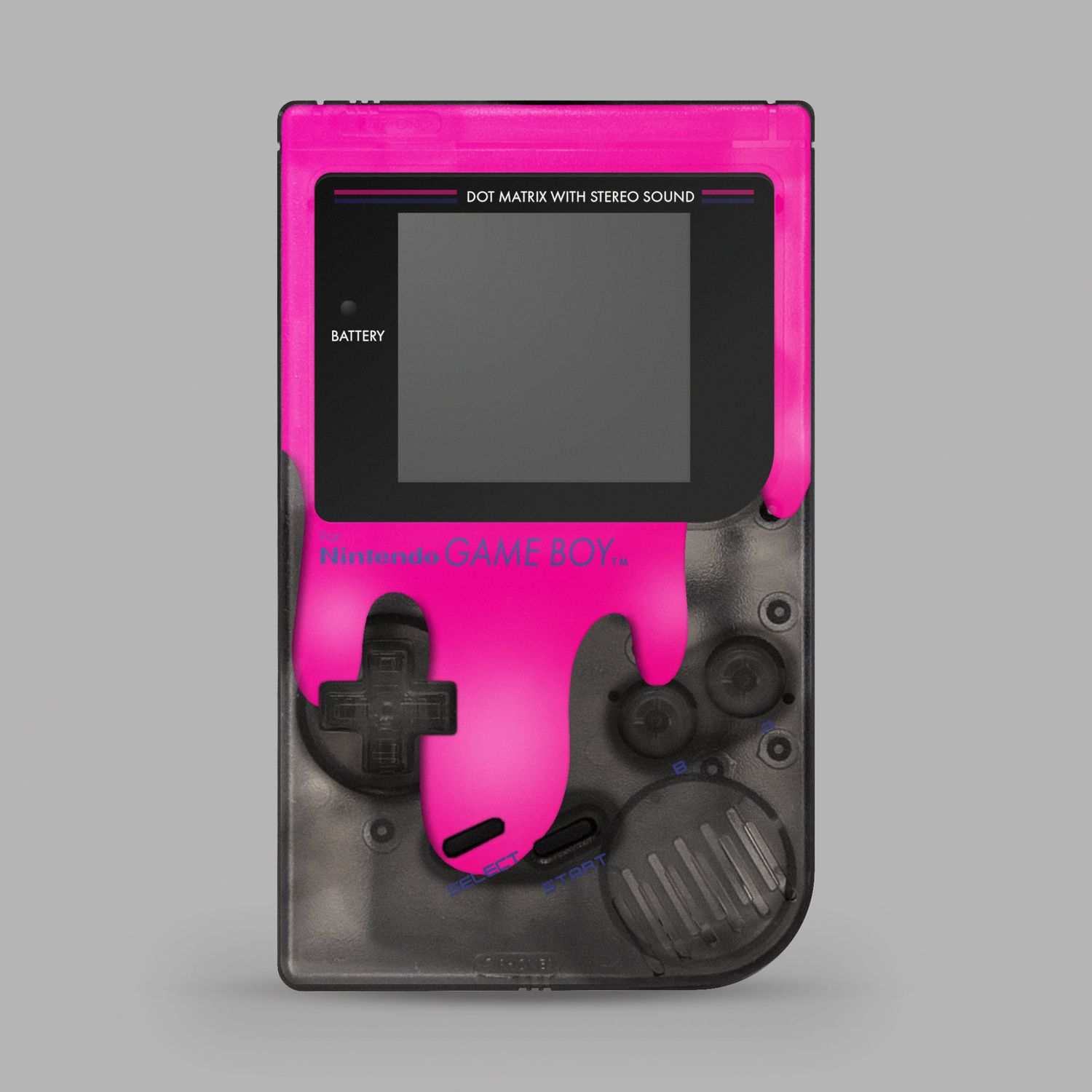 Game Boy Original Printed Shell (Paint Spill Magenta)