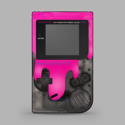 Game Boy Original Printed Shell (Paint Spill Magenta)