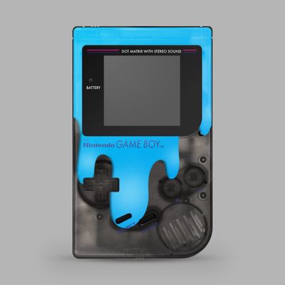 Game Boy Original Printed Shell (Paint Spill Cyan) Game Boy Original Printed Shell (Paint Spill Cyan)