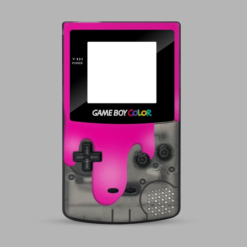 Game Boy Color Printed Shell Kit (Paint Spill Magenta)