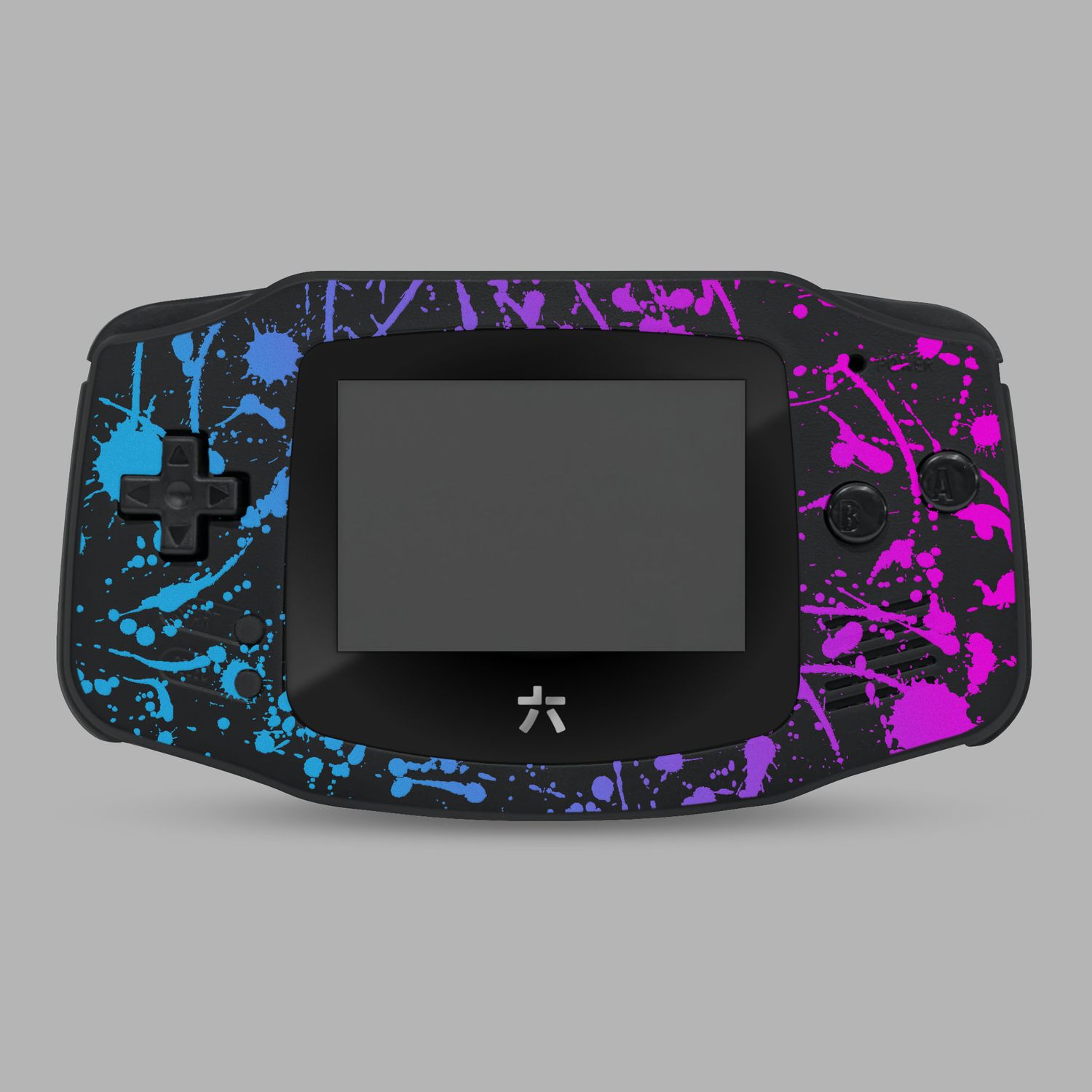 Game Boy Advance Printed Shell Kit (Splash Cyan Magenta)