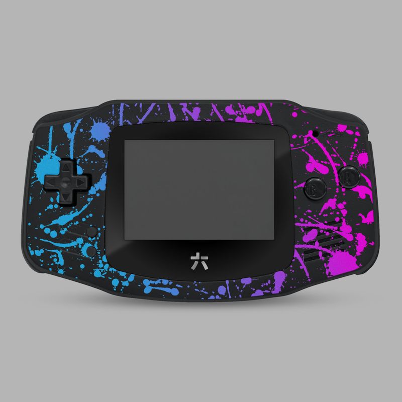 Game Boy Advance Printed Shell Kit (Splash Cyan Magenta)