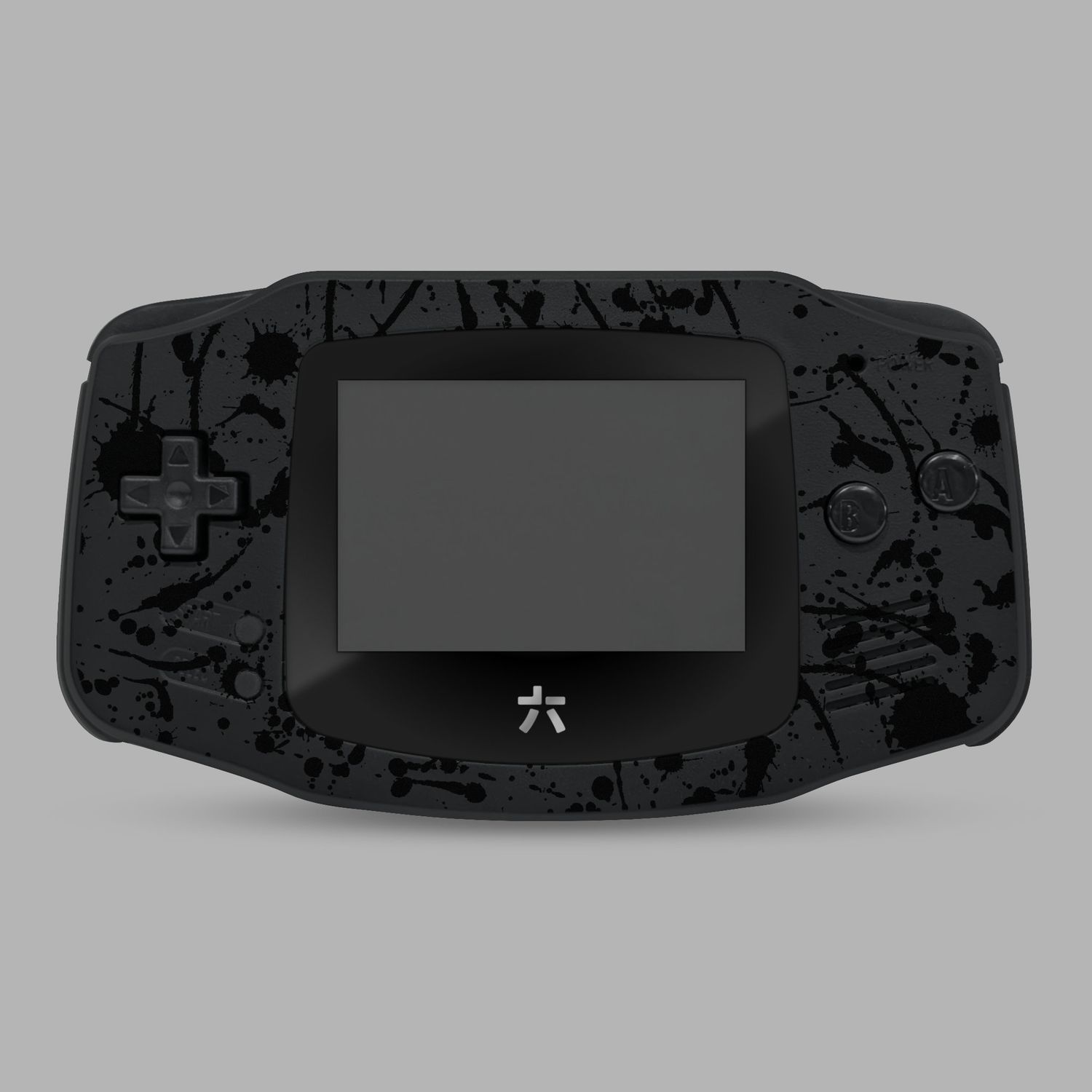 Game Boy Advance Printed Shell Kit (Splash Black-on-Black)