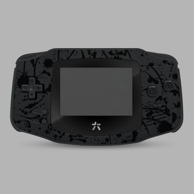 Game Boy Advance Printed Shell Kit (Splash Black-on-Black)