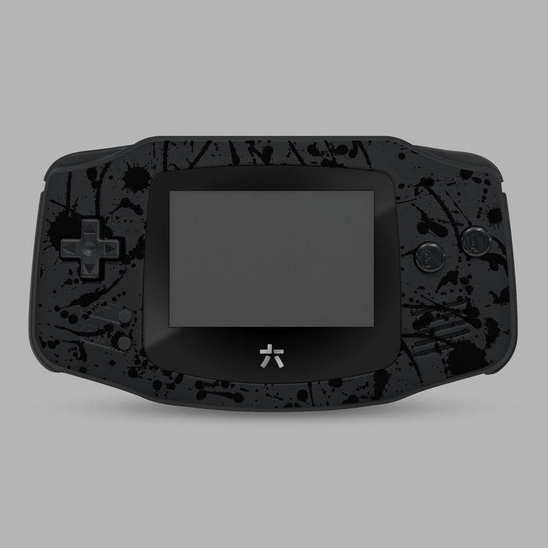 Game Boy Advance Printed Shell Kit (Splash Black-on-Black)