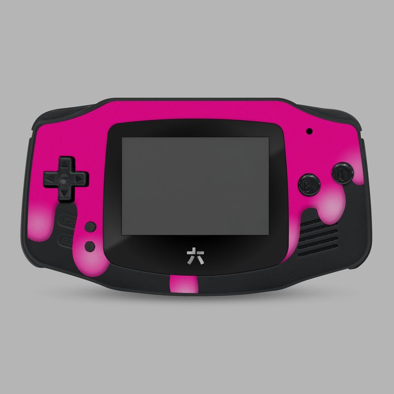 Game Boy Advance Printed Shell Kit (Paint Spill Magenta)
