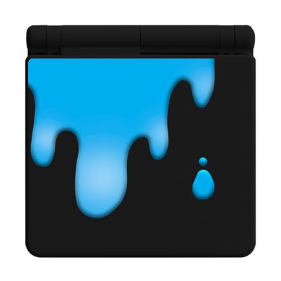 Game Boy Advance SP Printed Shell Kit (Paint Spill Cyan)