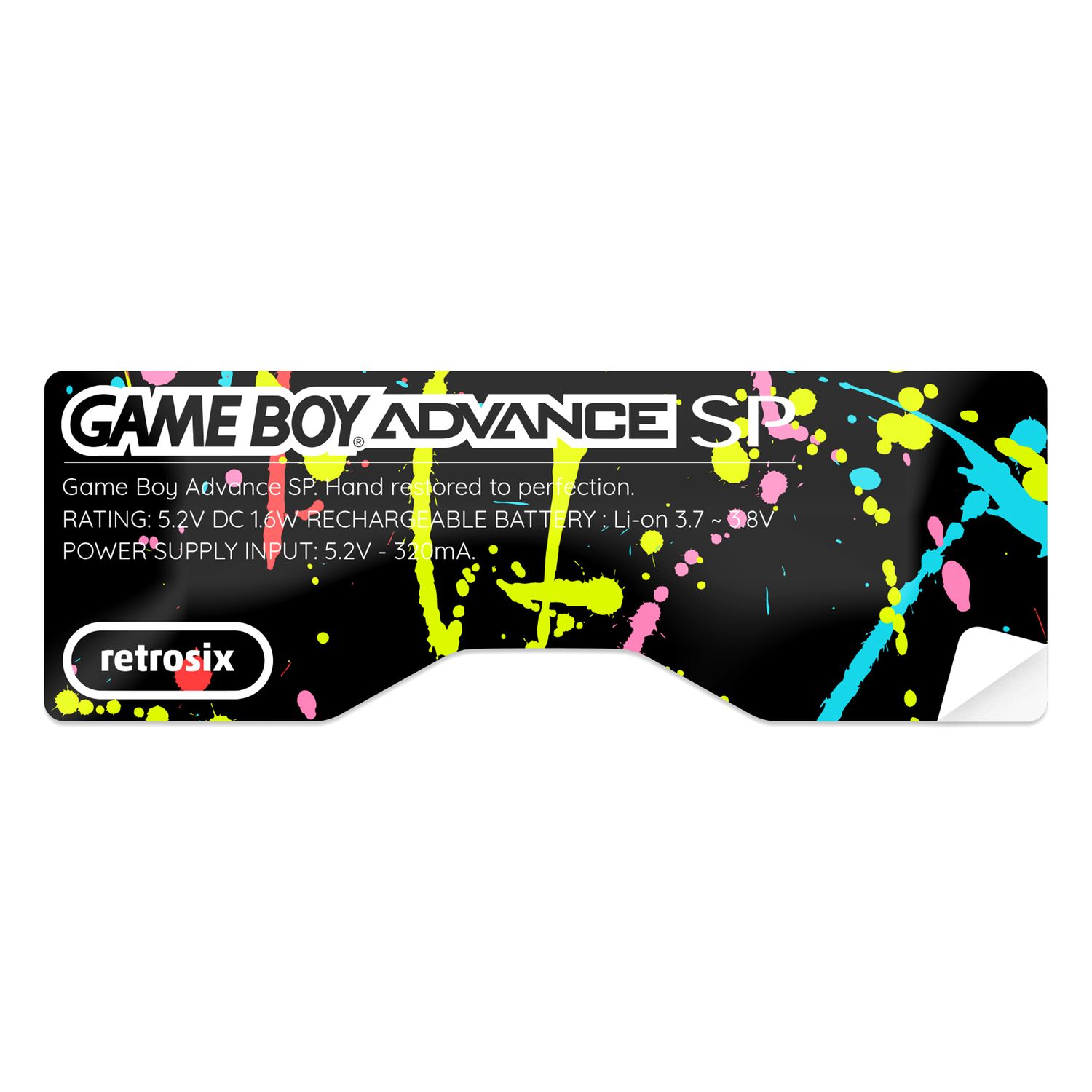 Game Boy Advance Printed SP Sticker (Splash)