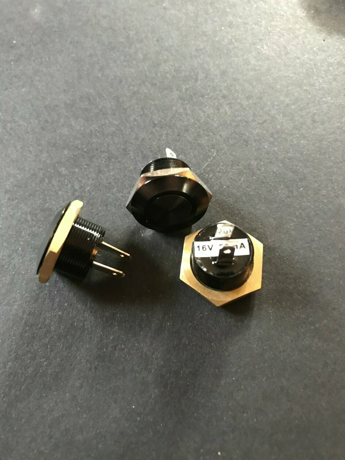 SWITCHS MITEC 12 mm AUTHENTIQUE ANODISES NOIR RAISED