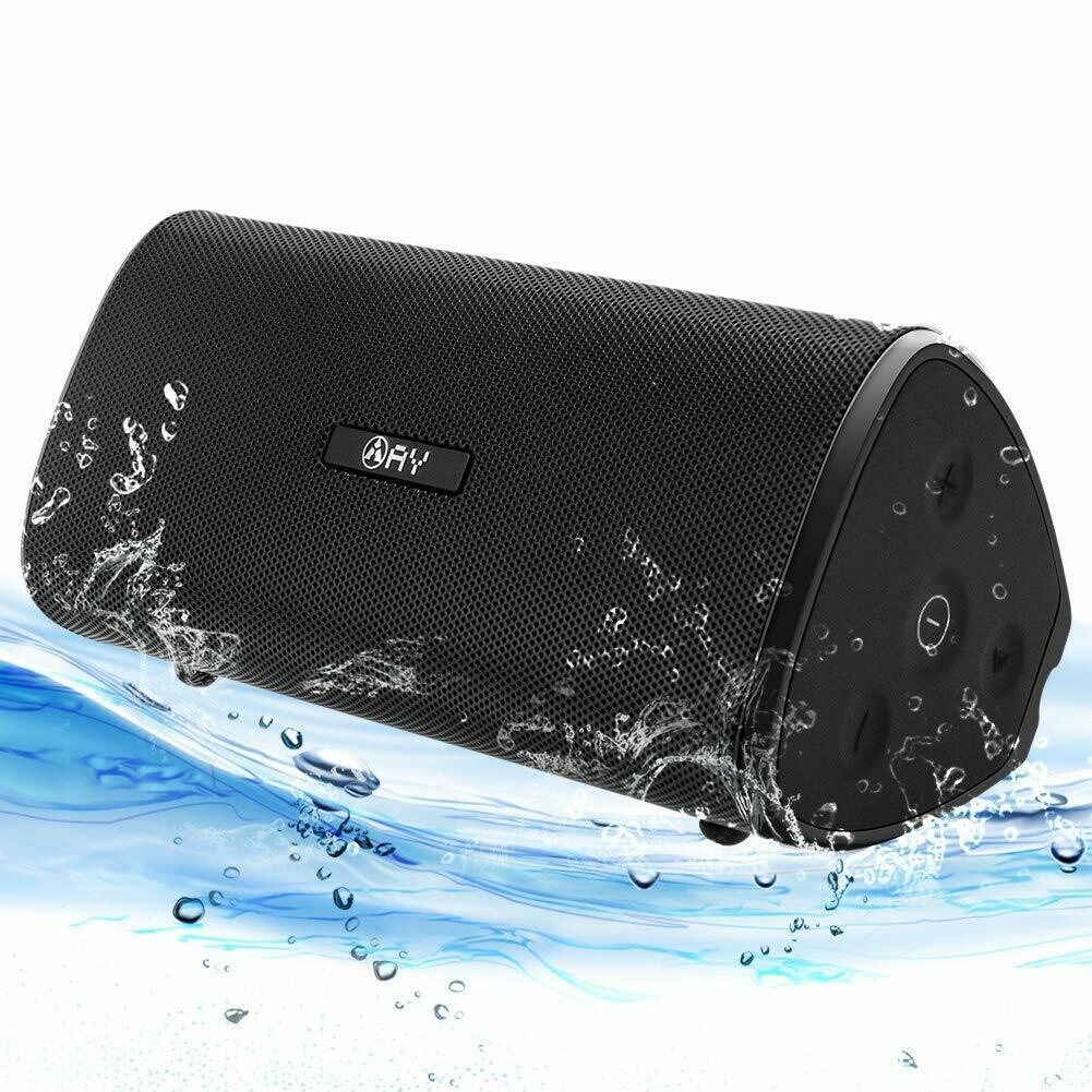Enceinte Bluetooth 4.2 Portable AY étanche 30W Haut-Parleur Audio HD Basses Amplifiées,Technologie TWS, Autonomie 24H, étanchéité IPX7, Idéal la Maison, Camping,l'extérieur Les Voyages.(Black)