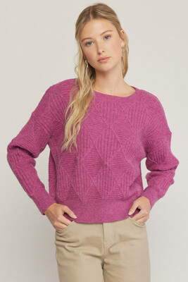Berry Ribbed Sweater