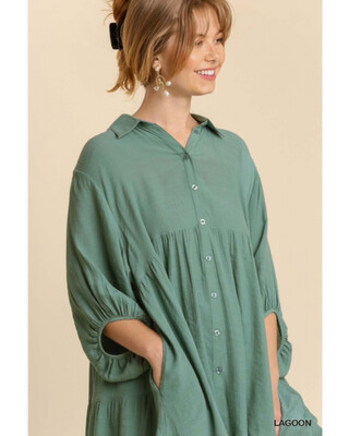 Green Tiered Tunic Top