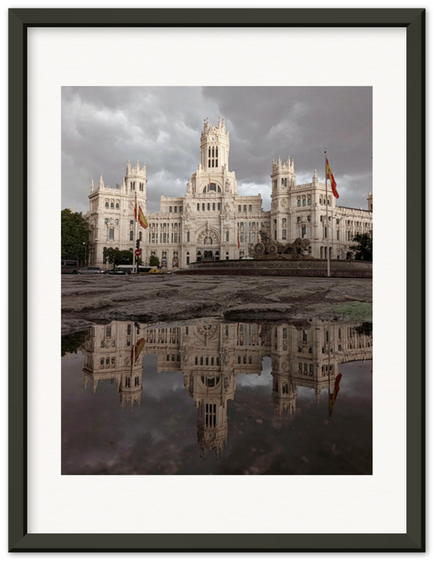 Cibeles - Madrid puddle reflection