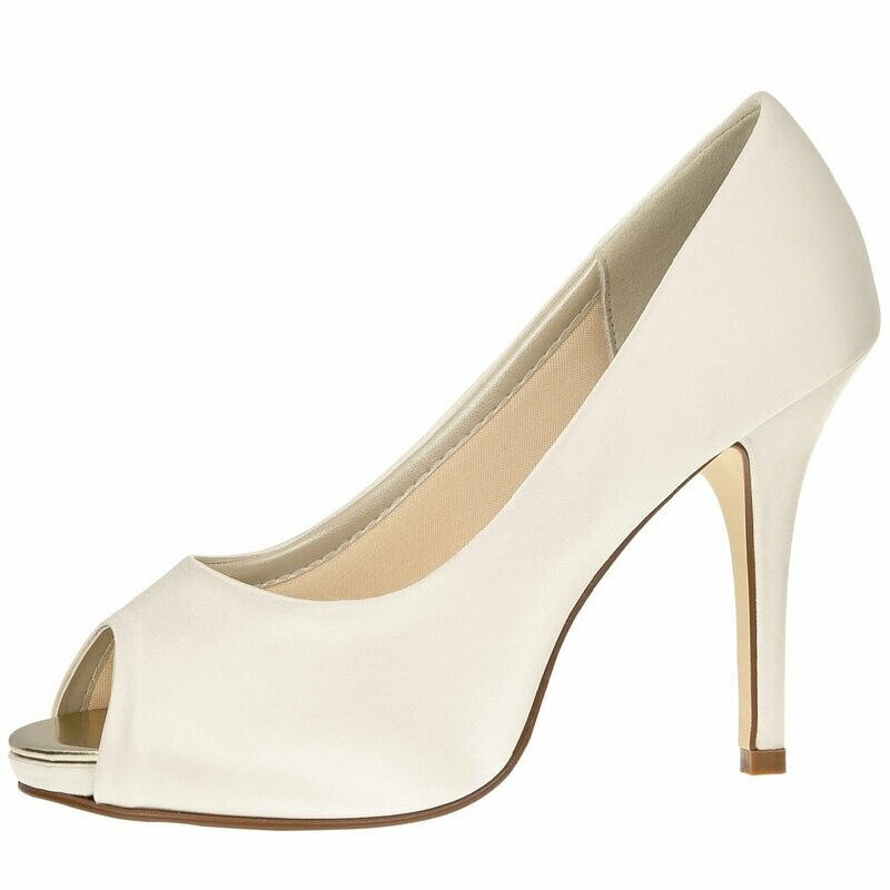 Jerney - Ivory Satin, Brautschuh von Elsa Coloured Shoes Jerney - Ivory Satin, Brautschuh von Elsa Coloured Shoes