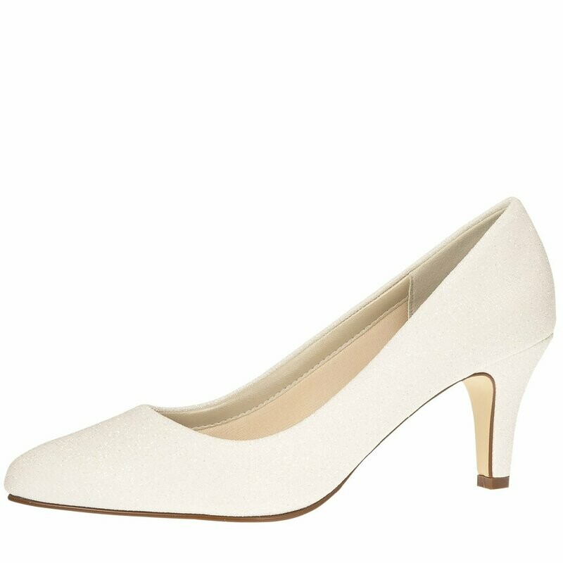 klassischer Brautschuh, Brooke - Off-White Metallic, von Elsa Coloured Shoes klassischer Brautschuh, Brooke - Off-White Metallic, von Elsa Coloured Shoes